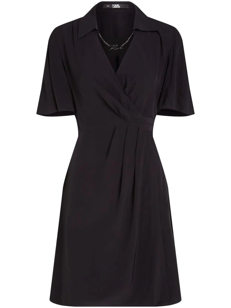 KARL LAGERFELD SIGNATURE WRAP DRESS