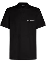 KARL LAGERFELD LOGO-PRINT ORGANIC COTTON POLO SHIRT