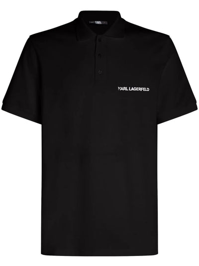 KARL LAGERFELD LOGO-PRINT ORGANIC COTTON POLO SHIRT
